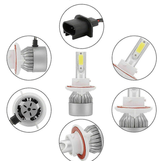 (2-pack) H13/9008 LED Headlight (Low Beam and High Beam) C6 Conversion Kit, 72W 8500LM 6500K Cool White Light.