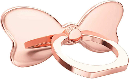 Metal Cell Phone Finger Ring Stability Holder Back Stand Collapsible Hand Grip Knob Loop Car Mount Hook Kickstand 360 for iPhone Samsung Galaxy Mobile Cute Accessories (Rose Gold).