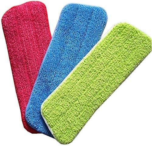 Microfiber Spray Mop Replacement Heads for Wet/Dry Mops,Flat Replacement Heads for Floor Cleaning and Scrubbing Microfiber Pros,Cleaning Pads Compatible with Bona Floor Care System (3 Pack, Blue).
