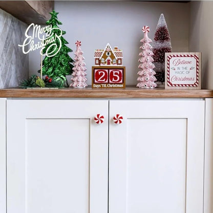 JOASIS 20 Pack Christmas Silicone red White Candy Cabinet knob Covers for a Variety of Kitchen, Living Room, and Bedroom Cabinet knobs
