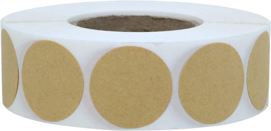 1000PCS Kraft Circle Stickers, 1 Inch Round Blank Garage Sale Price Stickers, Kraft Coding Tag Labels, Brown Natural Envelope Seals for Home, Classroom, Jam, Canning Jar Labels.