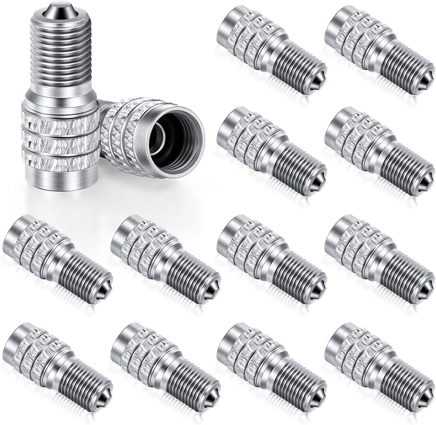 16 Pack Double Valve Stem Cap Inflate Tire Valve Caps Flow Through Tires Cap for High Pressure Truck Car RV Semi Bus Tires.