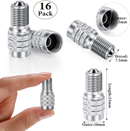16 Pack Double Valve Stem Cap Inflate Tire Valve Caps Flow Through Tires Cap for High Pressure Truck Car RV Semi Bus Tires.