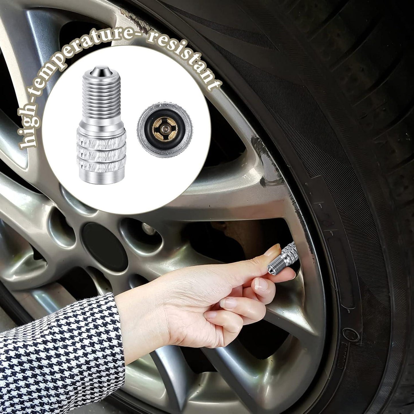 16 Pack Double Valve Stem Cap Inflate Tire Valve Caps Flow Through Tires Cap for High Pressure Truck Car RV Semi Bus Tires.