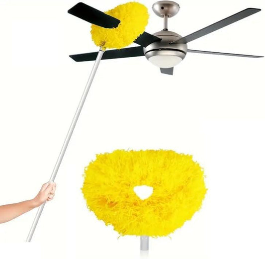Ceiling Fan Cleaner Duster with Extension Pole Long Duster Handle Reusable Microfiber Ceiling Fan Blade Cleaner Duster with Extension Pole for Cleaning Fan Door Window Furniture Walls.