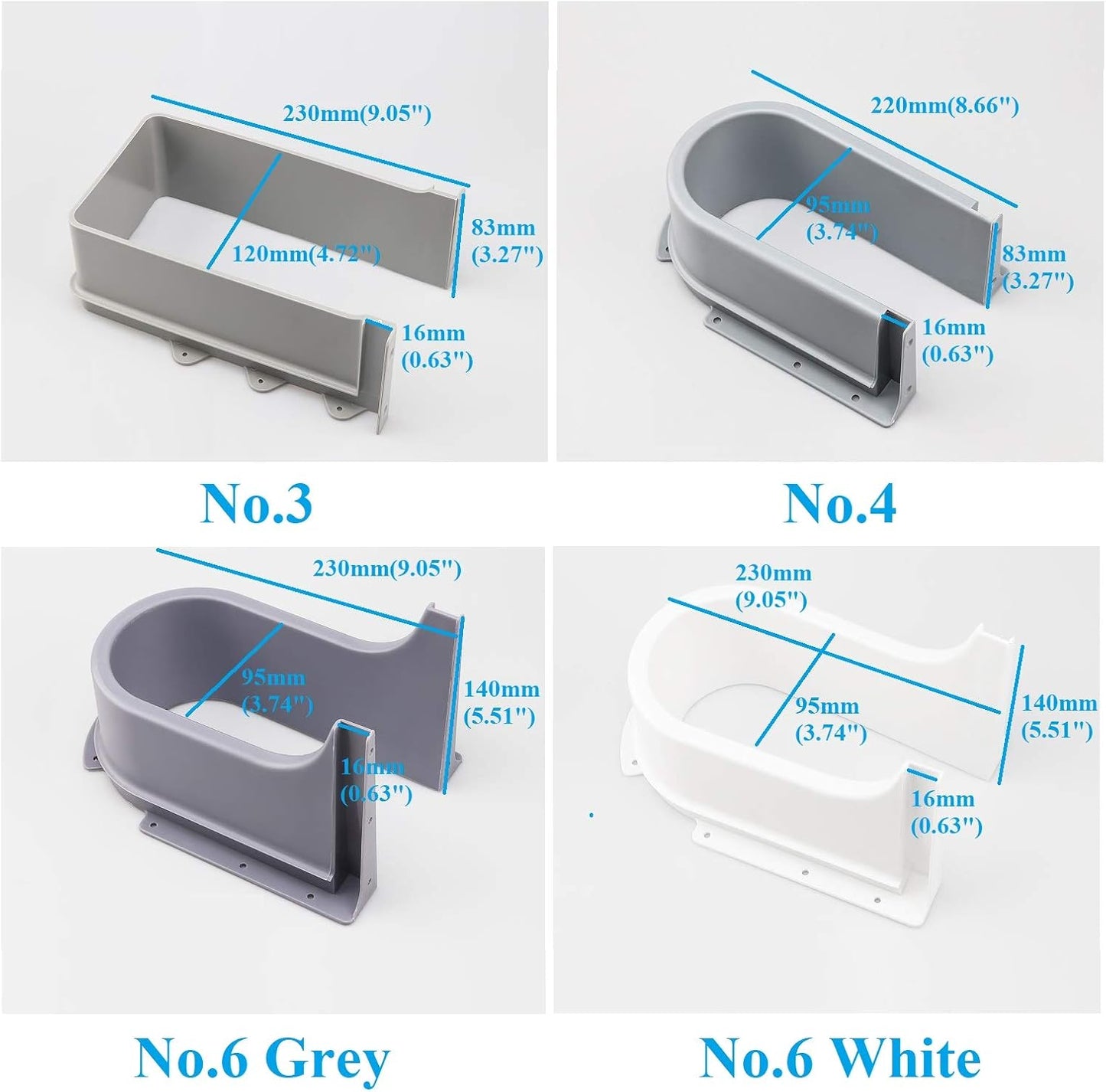 Plastic U Shape Under Sink Basin Drain Pipe Bath Cabinet Drawer Pull Out Bottom Cutout Cover Recessed U Drainage Grommet (No.3)
