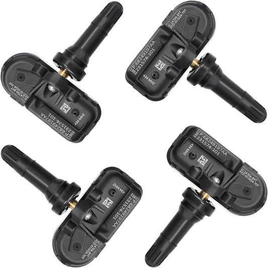 68249197AA TPMS Sensor Dodger RAM, 4-Pack 434MHz Tire Pressure Monitoring System Sensors Compatible with 2014-2018 Dodge Ram 1500 2500 3500 Jeep Cherokee Replaces 68239720AA 68157568AA.
