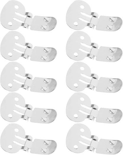 10pcs Shoe Clips for Diy Crafts: Stainless Steel Flat Blank Shoe Embellishments for Decoration Silver (1.25 X 0.78 Inch)