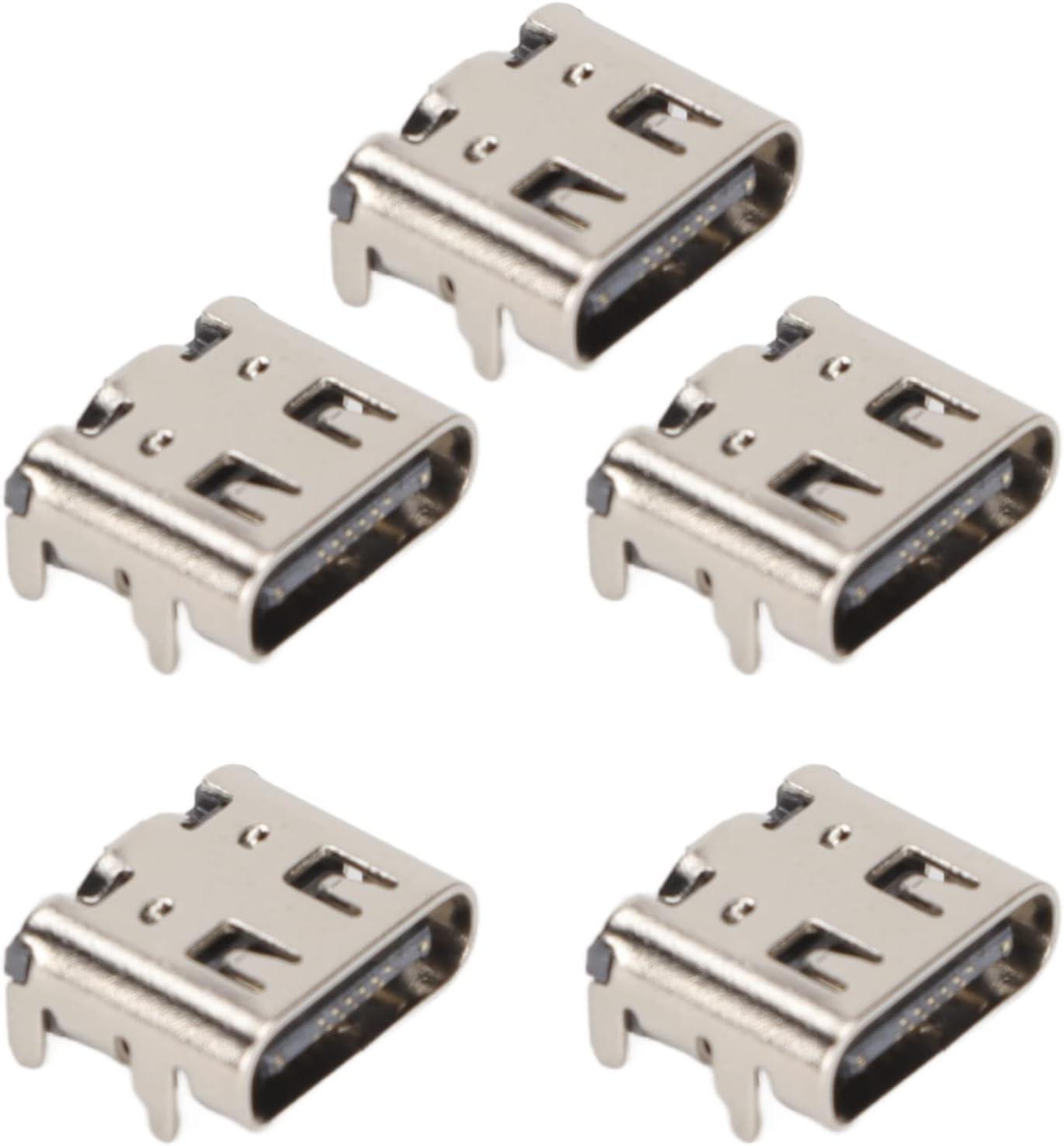 5pcs Type C Charging Port for, Replacement Controller USB C Charging Socket, Standard Type C Interface.