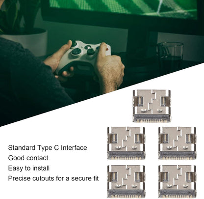 5pcs Type C Charging Port for, Replacement Controller USB C Charging Socket, Standard Type C Interface.