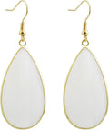 Natural Stone Ear Hook Women Earrings - Fashion White Shell Long Drop Earrings Hook Up Classic Ins Style Personalized Jewelry for Mother's Day Elegant Gift
