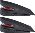 2in Height Increasing Insoles for Men Women, 2 Layer Adjustable Air Cushion Massage Shock Relief Comfortable Feet for Sports Shoes Boots (Black)