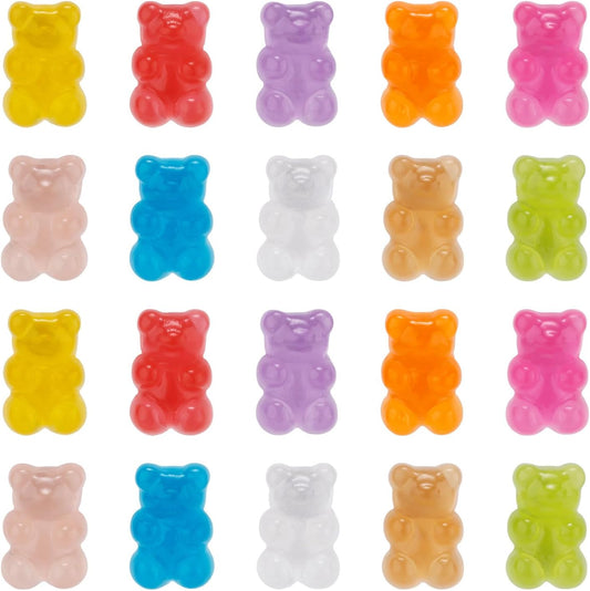 20pcs Luminous Gummy Bear Shoelace Charms, Cute Bear Shoe Charms Colorful Clog Pins Shoe Charms for Shoe Decoration.
