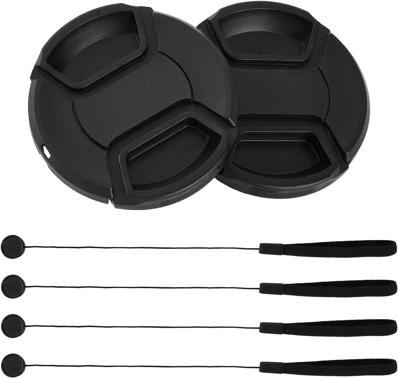 2 Pack 58mm Snap-On Center-Pinch Lens Cap, Compatible with Canon EOS Rebel T7 T6 T5 T100 4000D T8i T7i T6s T6i T5i T4i T3i T2i T1i SL3 SL2 SL1 XSi XTi with EF-S 18-55mm Kit Lens.