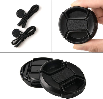 2 Pack 58mm Snap-On Center-Pinch Lens Cap, Compatible with Canon EOS Rebel T7 T6 T5 T100 4000D T8i T7i T6s T6i T5i T4i T3i T2i T1i SL3 SL2 SL1 XSi XTi with EF-S 18-55mm Kit Lens.