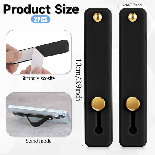 2 Pcs Phone Loop Finger Holder Universal Phone Strap Portable Phone Grip Phone Finger Strap Loop for Phone Case Phone Holder for Hand Phone Grips for Back of Phone Suitable Most Mobile Phones(Black).