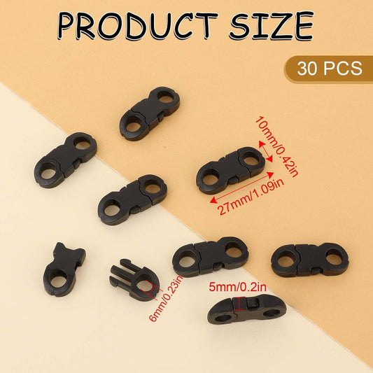 25 Pcs Paracord Necklace Clasps 6mm Hole Breakaway Side Release Plastic Buckle Paracord Accessories Easy Open Necklace Clasp Paracord Buckles for Bracelet Anklet Clasp Braided Necklace Cameras.