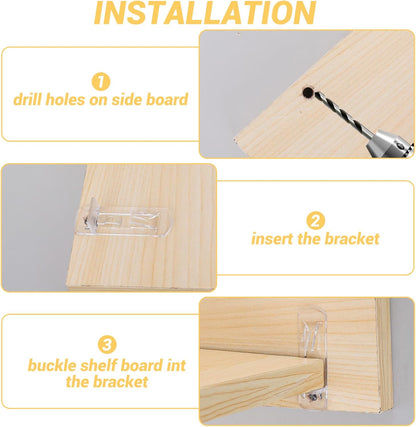 20 Pcs Plastic Locking Shelf Pins, 5mm Shelf Pins 3/4” Cabinet Shelf Clips Self-Locking Bracket Clips Shelf Support Clips Shelf Holders Pegs Shelf Support Pegs for Kitchen Furniture Bookcase