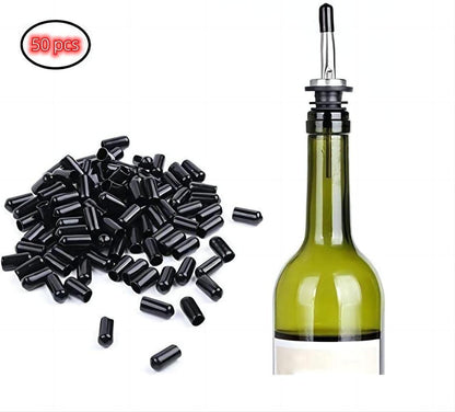 50 Pcs Pourers Dust Covers Olive Oil Liquor Bottle Pour Spout Cover Rubber Caps (Not Include the Spout).