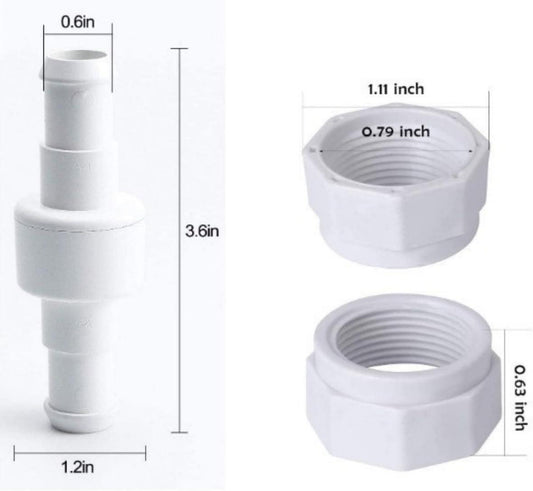 280, 380, 180 Pool Cleaner Hose Swivel D20 and Hose Nut D15 Combo Kit Replacement Suitable for Zodiac Polaris 280, 380, 180 Pool Cleaners (1 Pack).