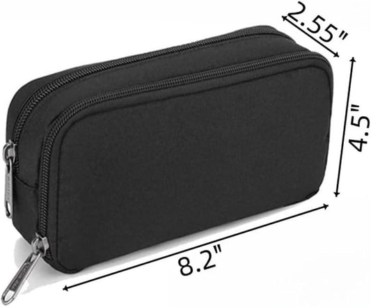 Pencil Case Large Capacity Pencil Pouch Aesthetic Pen Bag Office Stationery Organizer Simple Durable Multifunctional Pencil Bag for Adults - Black.