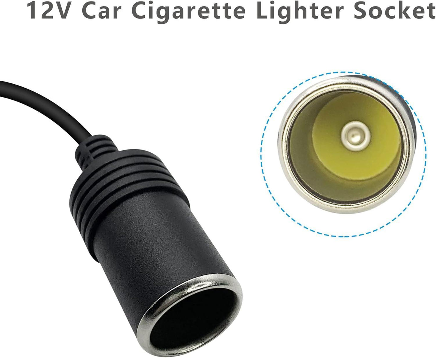 USB C Male to 12V Car Cigarette Lighter Socket Female Converter Cable 1 Ft,USB C to Cigarette Lighter Adapter for Dash Cam, GPS.