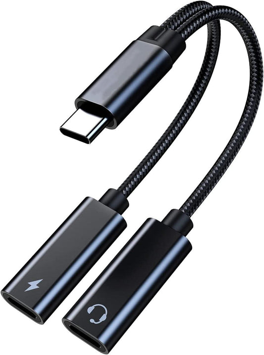 USB C Splitter, Dual USB C Headphones and Charger Adapter with PD 60W Fast Charging for iPhone 16/16Pro/16Pro Max, Pixel 8 7 6XL,Samsung Galaxy S25 S24 S23 S22+ Note 20 and More.
