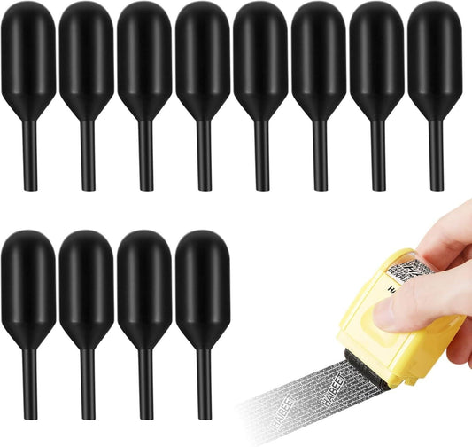 Identity Theft Protection 12 Pcs Roller Stamps Replacement Refills for Confidential Privacy Security, Black Ink, Covers Personal Mail Address Information.