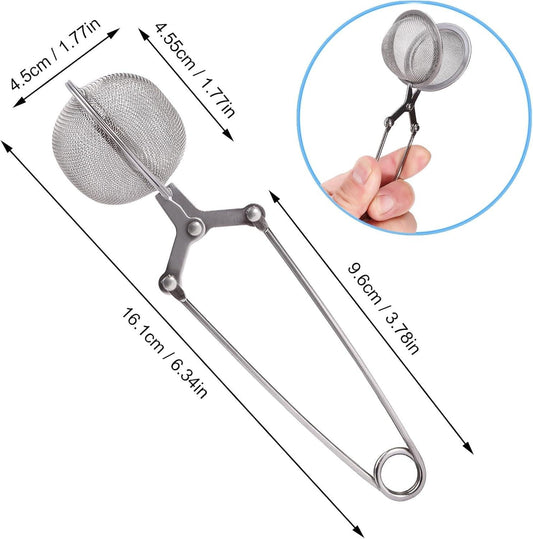 Tea Strainers for Loose Tea, 4 Pack Tea Infuser with Handle Fine Mesh Tea Ball Filter Tea Diffusers Steeper for Loose Leaf Tea, Spices, Seasonings.