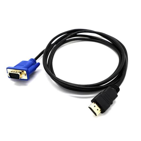 HDMI to VGA Cable 1.8m 1080P Full HD Support PC, Laptop, DVD, HD.
