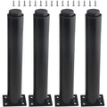 (25-42 cm, black) Set of 4 sturdy adjustable metal furniture legs