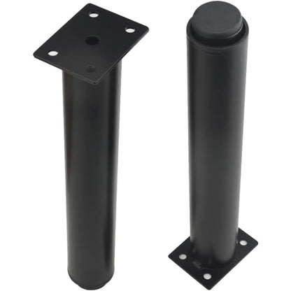 (25-42 cm, black) Set of 4 sturdy adjustable metal furniture legs