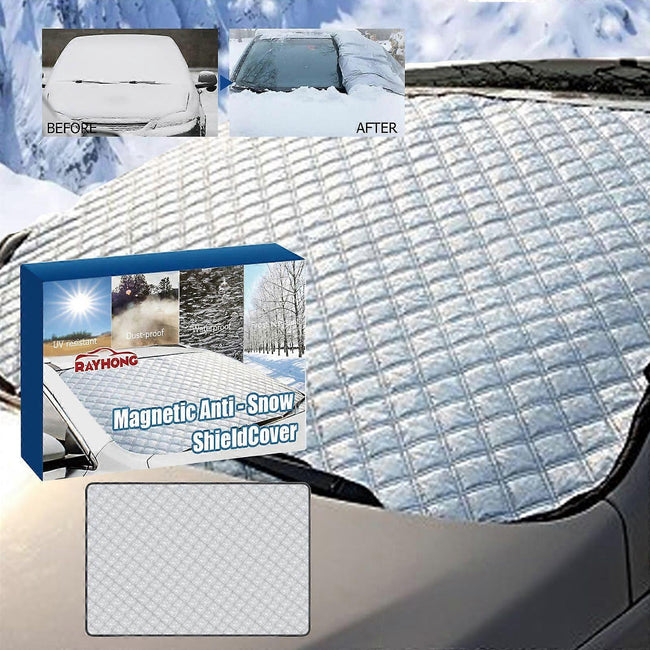 Vehicle Windshield Snow Cover with Magnetic Attachment 140x94cm Frost Ice UV Protection Easy Installation Fits Most Cars Hover Image