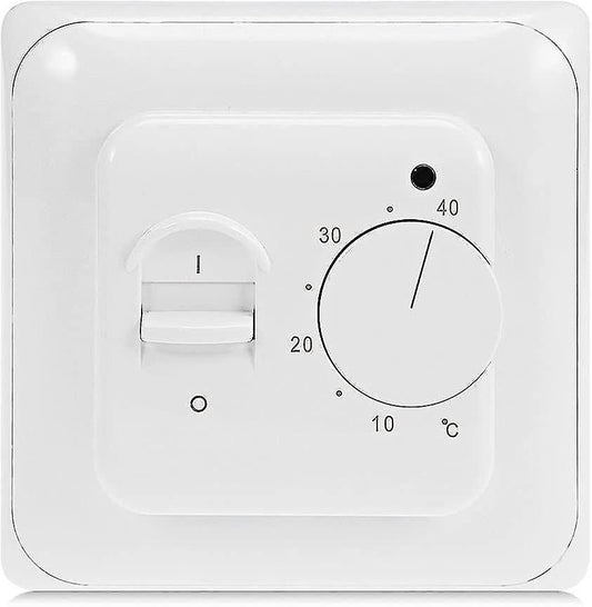 Electric Underfloor Heating Thermostat, 220V 16A with Probe, Mechanical Control, Energy Class A+++, Compatible with Underfloor Heating Systems.