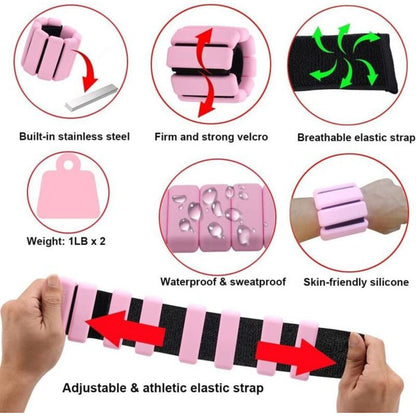 Adjustable Ankle Wrist Weights 900g 2 PCS for Training Walking Jogging Yoga Aerobics Pilates.