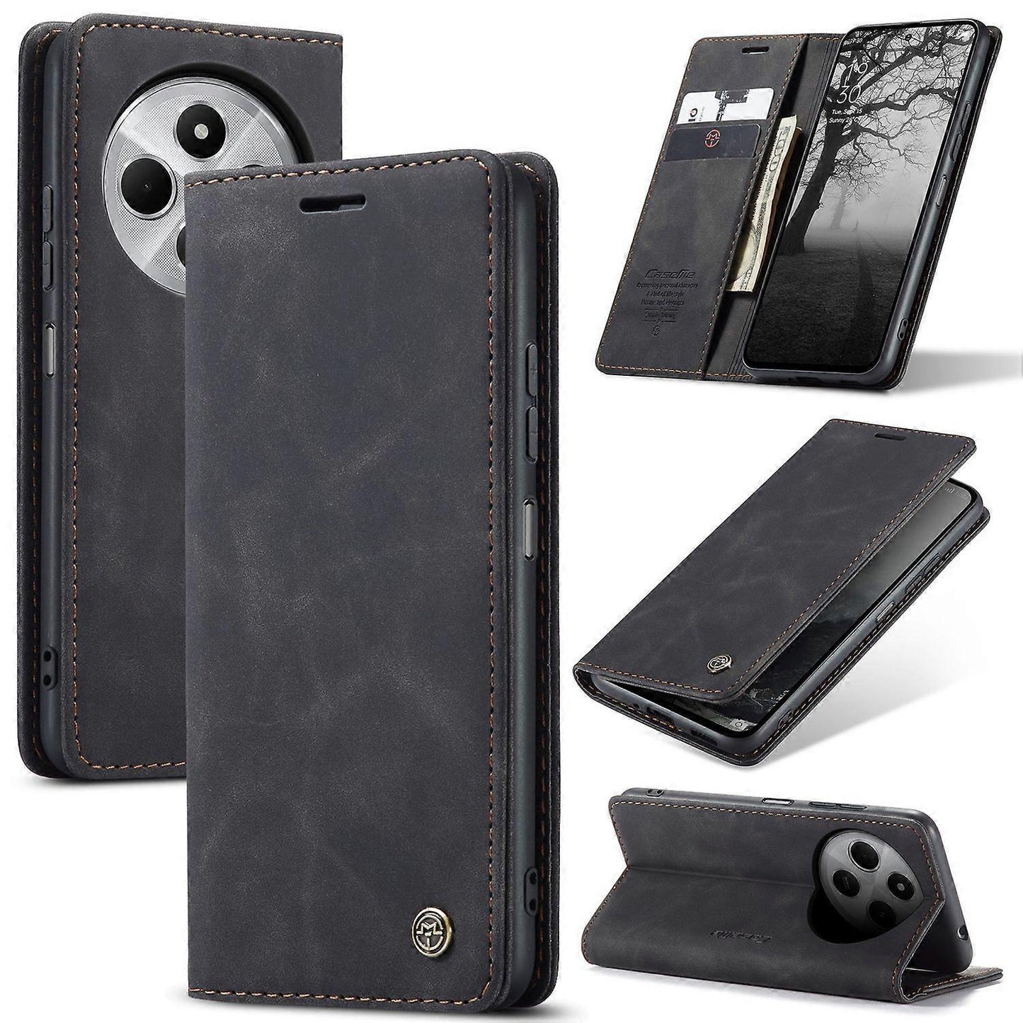 Xiaomi Redmi 14C Phone Case Leather Compatible with Xiaomi Card Holder Stand Multicolor Style CASEME 013 Series.