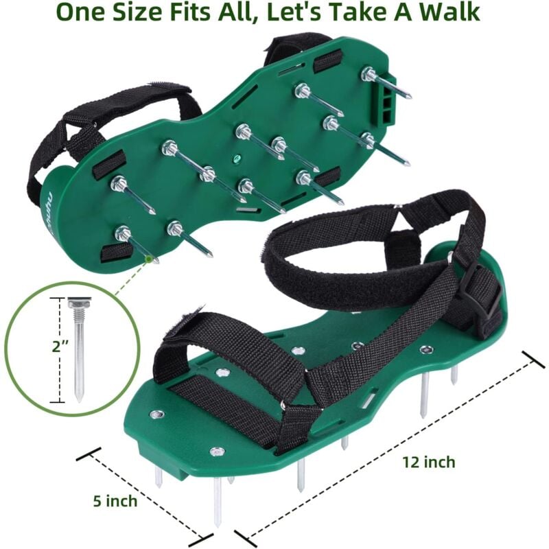 Lawn Aerator Sandals for Garden Grass Aeration, Lawn Spike Shoes Grass Vertical Cutter