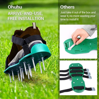 Lawn Aerator Sandals for Garden Grass Aeration, Lawn Spike Shoes Grass Vertical Cutter