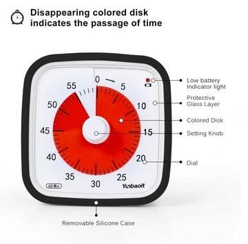 Visual Timer 60 Minute Classroom Timer for Kids Black 150.