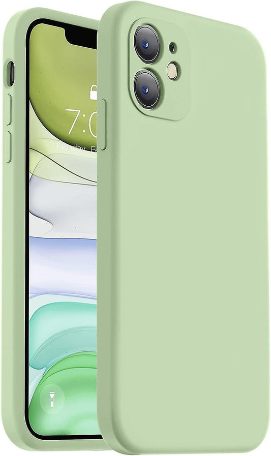 iPhone 11 Case 6.1 Inch Liquid Silicone Square Edges Camera Protection Soft Anti-Scratch Microfiber Lining Matcha Green Upgraded.