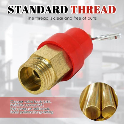 Air Compressor Safety Valve 115 PSI G1/4 Male Red Capsule 1pc Compatible with Various Brands.