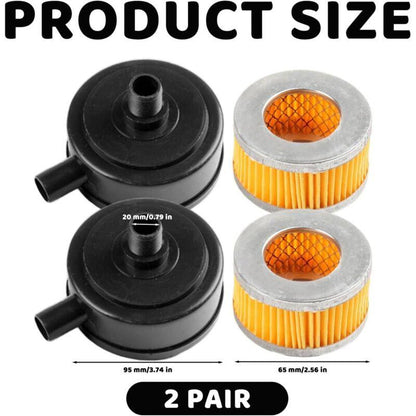 20mm Thread Air Compressor Intake Filter Muffler with Plastic Cover 2pcs for Pneumatic Tools.