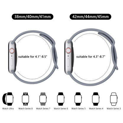 Soft Silicone Band for Compatible with Apple Watch Series 8 7 6 5 4 3 SE and Ultra, Apple, Smoky Purple, 38mm 40mm 41mm 42mm 44mm 45mm 49mm