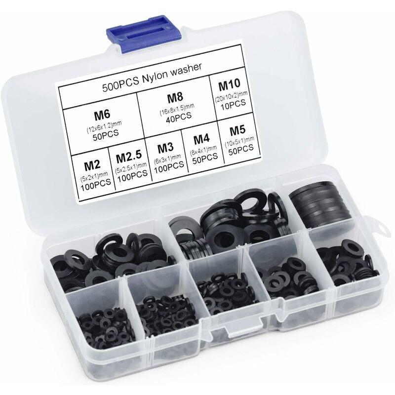 Black Plastic Lock Washers Fasteners Self-Locking Washer Assortment 500pcs M2.5 M3 M4 M5 M6 M8 M10.