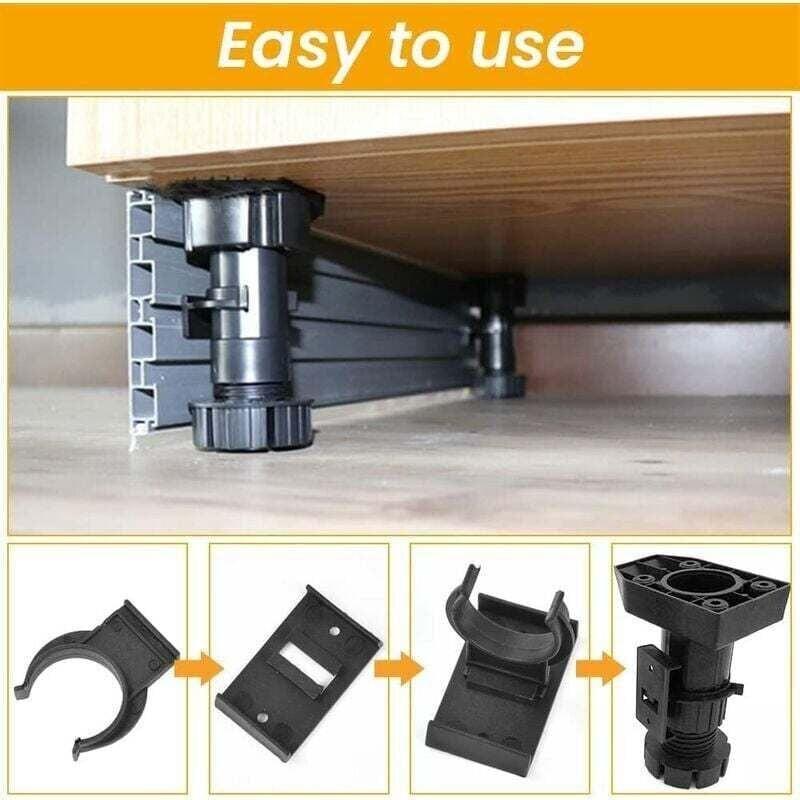 DEBUNS Furniture Foot Fixing Clamp, 20 Pcs 28mm to 32mm Screwable Plinth Clamp with 40 Screws for Kitchen Kick Plate.