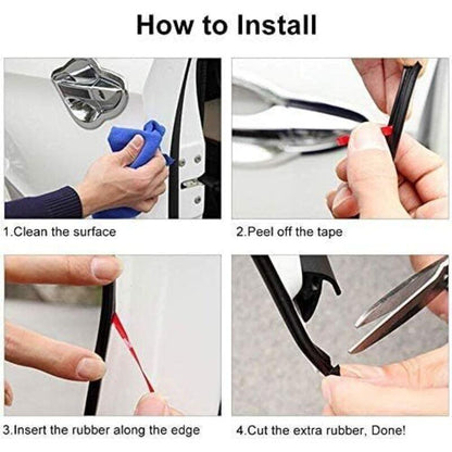 Car Door Edge Protector Rubber Strip Anti-Scratch, 5M Car Door Protector Compatible with Most Vehicles.