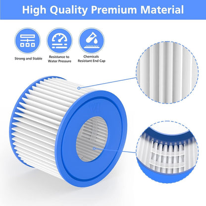 Lay-Z-Spa Filter Cartridge (VI), Compatible with All Lay-Z-Spa Hot Tubs 6pcs