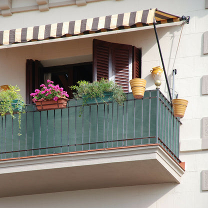 Fence Fabric Privacy Screen 1x5m Green HDPE UV-Stabilized Weatherproof for Garden Fences and Balcony Railings