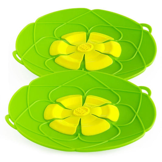 2-Pack Silicone Food Covers with Multiple Colors Compatible with Various Brands Green Green.