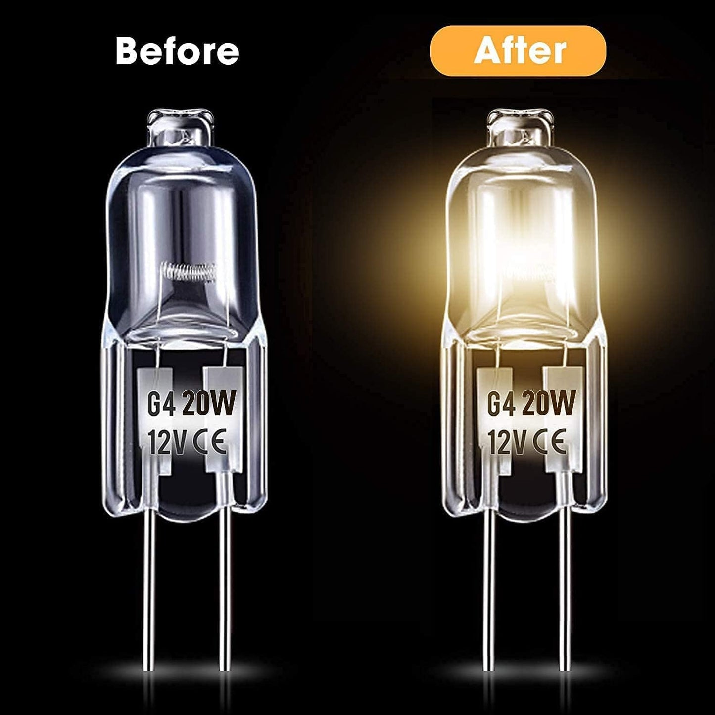 G4 halogen lamps 20W 12V - Warm white - 20 Pack 20pcs 20W 20pcs